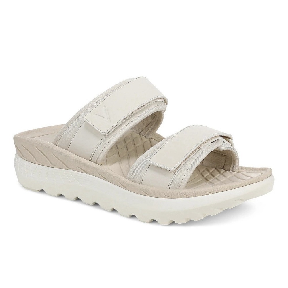 Vionic Renewal Adjustable Recovery Slide Sandals in cream Size M 8.5 W 10‎